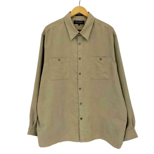 ブランディニ BRANDINI le collezioni 90s 香港製 ボックスシルエット フェイクスエードシャツ メンズ import:XL