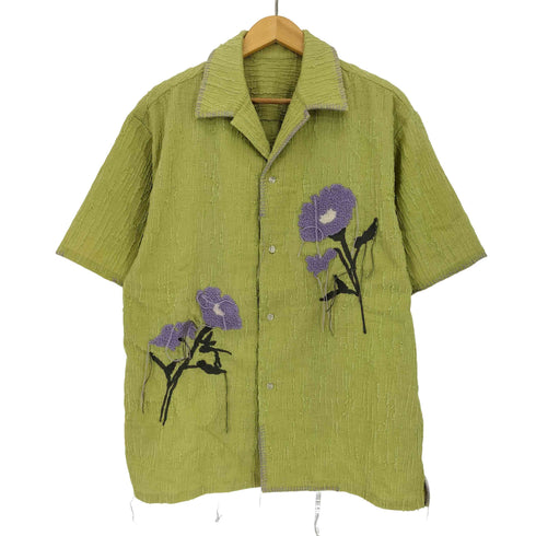 カンファーウッド CAMPHOR WOOD flower embroidery SAGARA h/s shirt サガラ花刺繍開ガーゼシャツ メンズ