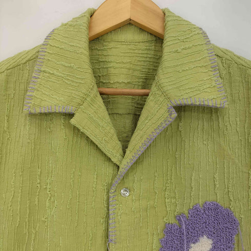 カンファーウッド CAMPHOR WOOD flower embroidery SAGARA h/s shirt サガラ花刺繍開ガーゼシャツ メンズ