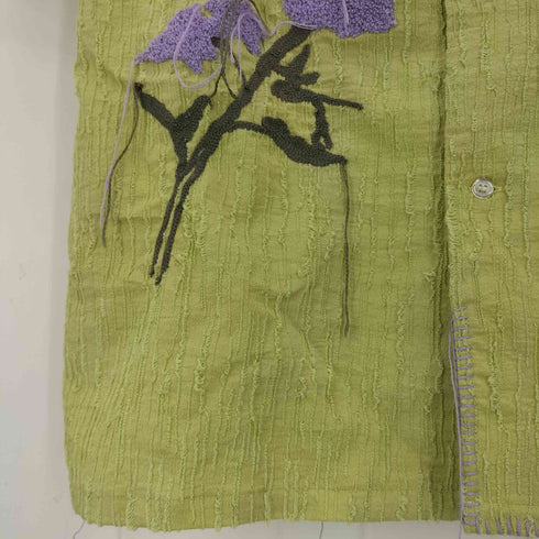 カンファーウッド CAMPHOR WOOD flower embroidery SAGARA h/s shirt サガラ花刺繍開ガーゼシャツ メンズ