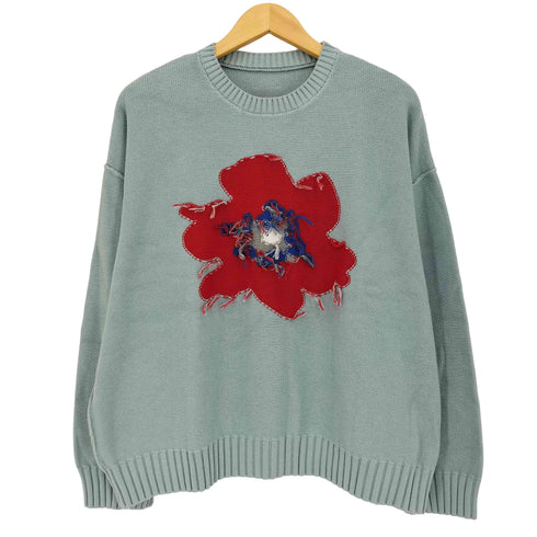 カンファーウッド CAMPHOR WOOD inside out flower motif cotton sweater インサイドアウトインターシャフラワーモチーフニット メンズ JPN:S