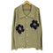 カンファーウッド CAMPHOR WOOD damage flower motif knit shirt cardigan ダメージ加工フラワーモチーフニット襟付きカーディガン メンズ JPN:M