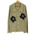 カンファーウッド CAMPHOR WOOD damage flower motif knit shirt cardigan ダメージ加工フラワーモチーフニット襟付きカーディガン メンズ JPN:M