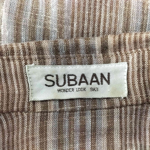 SUBAAN リネン混ストライプシェフシャツ レディース 9A3