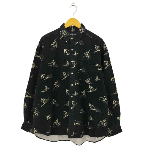 ラルフローレン RALPH LAUREN 90s BIG SHIRT ビッグシャツ スキー総柄 ボタンダウンシャツ メンズ XL