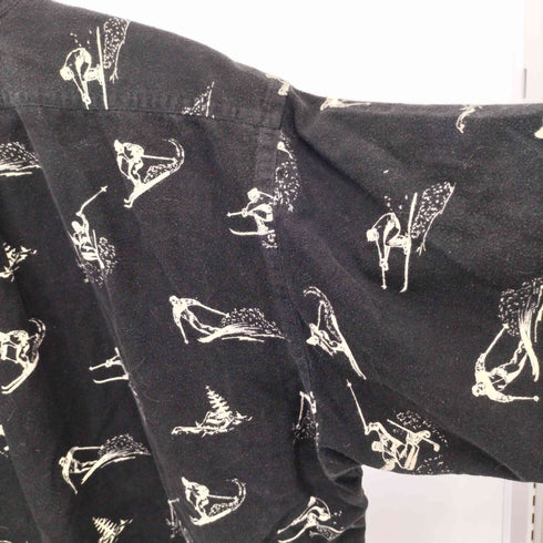 ラルフローレン RALPH LAUREN 90s BIG SHIRT ビッグシャツ スキー総柄 ボタンダウンシャツ メンズ XL