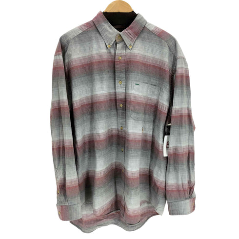 トミーヒルフィガー TOMMY HILFIGER 90S 台湾製 刺繍 ボーダーボタンダウンシャツ メンズ import:XL