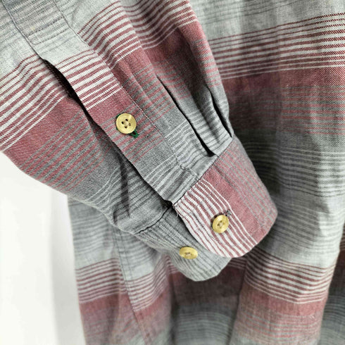 トミーヒルフィガー TOMMY HILFIGER 90S 台湾製 刺繍 ボーダーボタンダウンシャツ メンズ import:XL