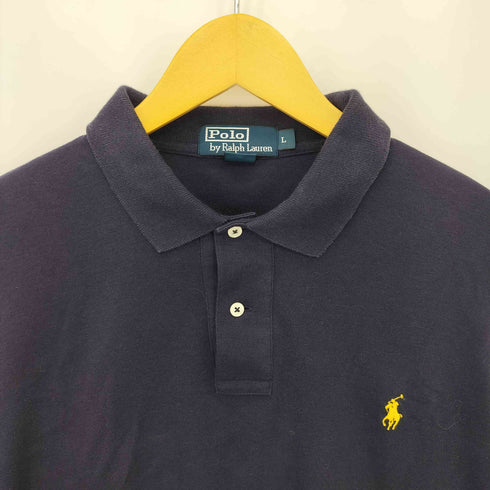 ポロバイラルフローレン Polo by RALPH LAUREN 90s ワンポイント ポニー刺繍 ロングスリーブ ポロシャツ メンズ L