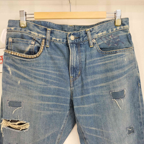 ヒステリックグラマー HYSTERIC GLAMOUR スクエアウインドウ リメイク スリム ストレートデニムパンツ メンズ US:32-33