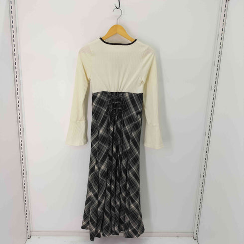 クラシカルエルフ CLASSICAL ELF 【mily bilet】チョーカー使い配色 パイピングカットソードッキングチェックワンピース レディース JPN:M