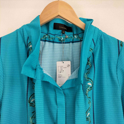 スーナウーナ Sunauna 25SS スタンドフリル&リボン オリエンタルパネルワンピース レディース JPN:M