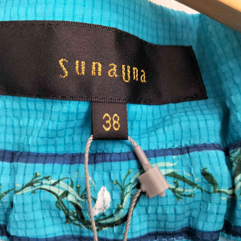スーナウーナ Sunauna 25SS スタンドフリル&リボン オリエンタルパネルワンピース レディース JPN:M