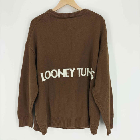 キャラクタービックフェイス バックロゴ クルーネック ニット セーター メンズ import:L