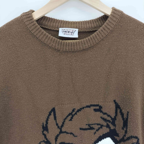 キャラクタービックフェイス バックロゴ クルーネック ニット セーター メンズ import:L