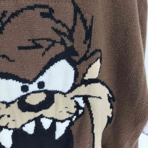 キャラクタービックフェイス バックロゴ クルーネック ニット セーター メンズ import:L