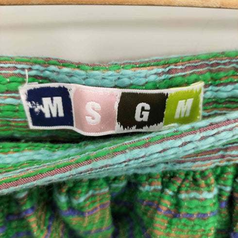 エムエスジーエム MSGM マルチカラーデザイン サイドライン ミニスカート レディース 40