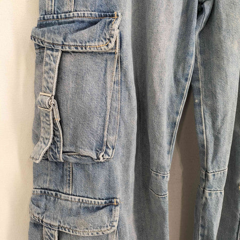 ザラ ZARA デニム ワイドカーゴパンツ メンズ