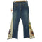リーバイス Levis 00S 2005年製 ボタン裏 341 刻印 550 リメイク 異素材 総柄 フリンジ ニット ドッキング リビルド フレア デニム パンツ ベルボトム メンズ W28 L32