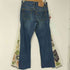 リーバイス Levis 00S 2005年製 ボタン裏 341 刻印 550 リメイク 異素材 総柄 フリンジ ニット ドッキング リビルド フレア デニム パンツ ベルボトム メンズ W28 L32