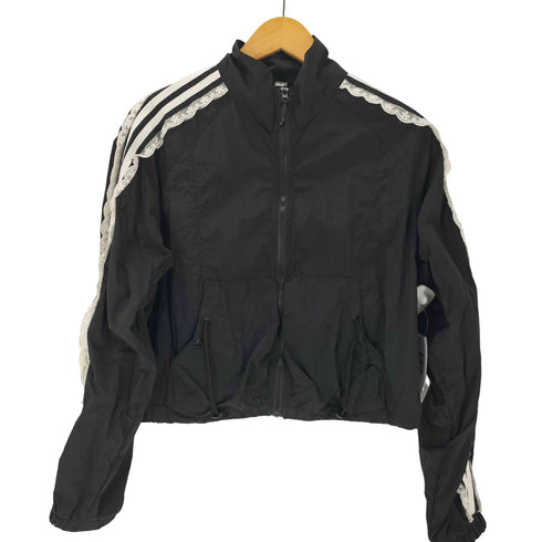 staffpick レース サイドストライプライン ジップアップ クロップド トラックジャケット ブルゾン レディース import:S