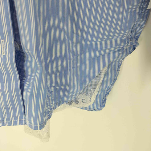 UNNNSAD Lace Layered Striped Shirt レース レイヤード L/S ストライプ シャツ レディース import:S