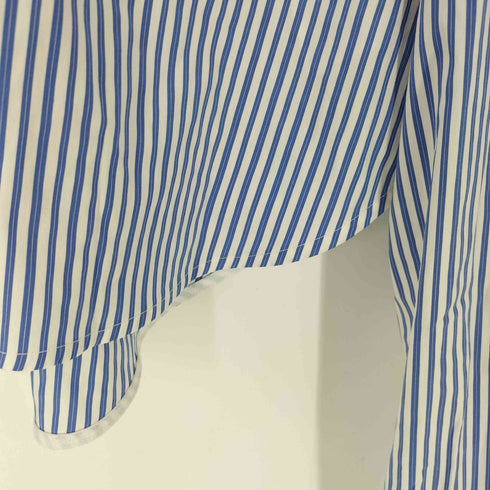 RECTO 22SS Cropped Striped Shirt Pullover L/S クロップド ハーフボタン ストライプ シャツ プルオーバー レディース FREE