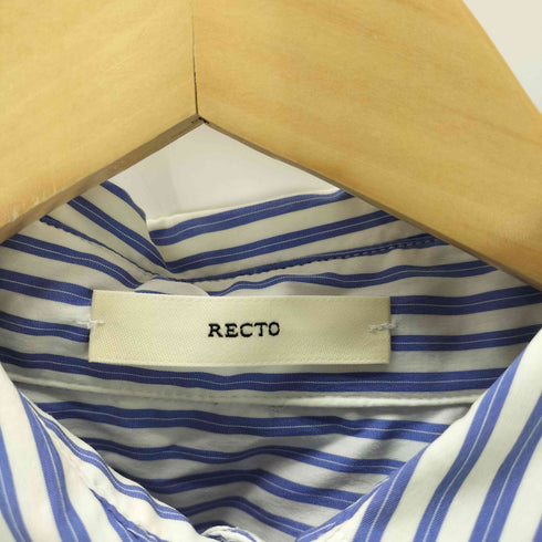 RECTO 22SS Cropped Striped Shirt Pullover L/S クロップド ハーフボタン ストライプ シャツ プルオーバー レディース FREE
