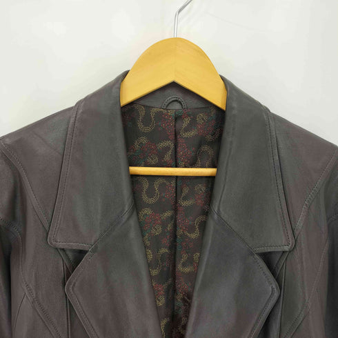 Lamb 裏地デザイン ラムレザー 2B チェスターコート メンズ F