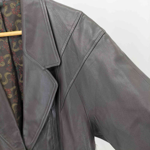 Lamb 裏地デザイン ラムレザー 2B チェスターコート メンズ F