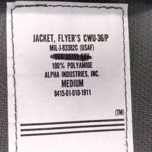 アルファインダストリーズ ALPHA INDUSTRIES CWU-36/P Nomex メンズ import:M
