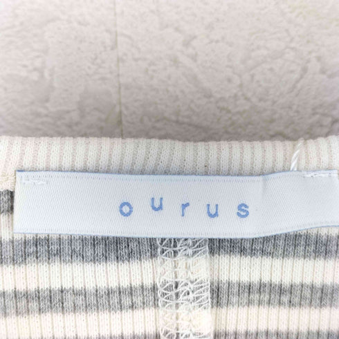 OURUS HEART RIB BORDER T-SHIRT レディース