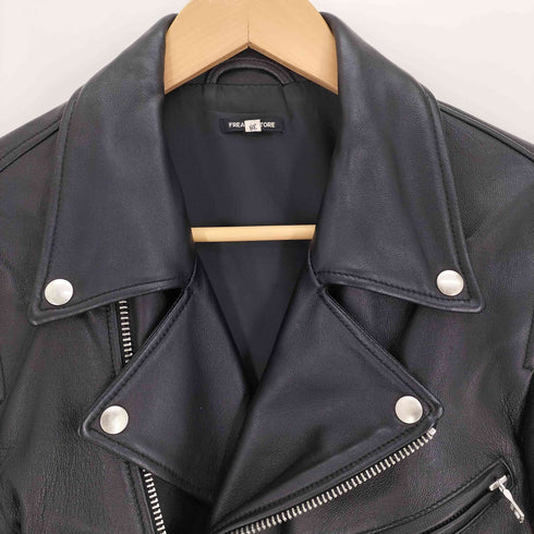 フリークスストア FREAKS STORE 羊革 ラムレザー ダブルジップ IDEALジップ ダブルブレスト ライダース ジャケット メンズ 38