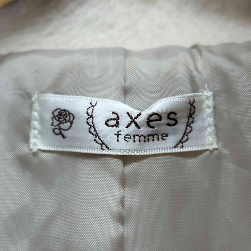 アクシーズファム axes femme 襟ファー レースデザインステンカラーコート レディース L