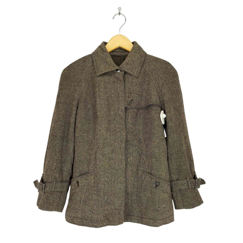 バーバリーロンドン BURBERRY LONDON カラーネップ加工比翼ウールジャケット レディース 40