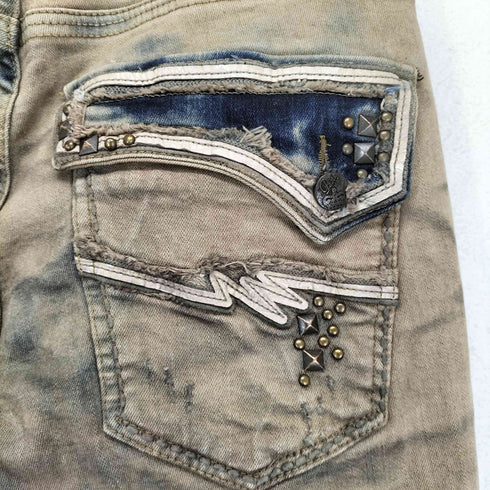 Pasta Denim ダメージ加工 ブリーチウォッシュ スタッズ パンツ Y2K メンズ 30