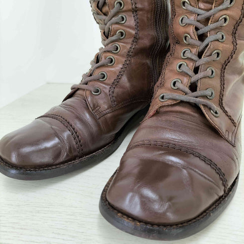 VIBRAMソール レザーロングブーツ ニーハイブーツ Y2K フェアリーグランジ レディース