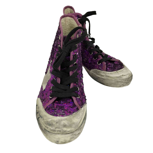 ゴールデングース GOLDEN GOOSE グリッター ラメ ハイカット スニーカー ヴィンテージ加工 メンズ S40