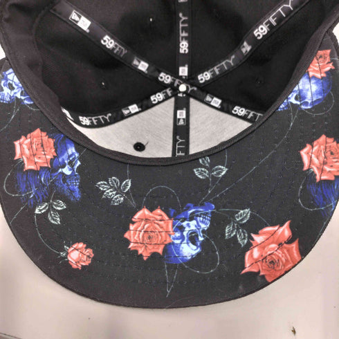 ヨウジヤマモト Yohji Yamamoto 59FIFTY ロゴ刺繍 スカルローズ 6パネル ベースボールキャップ メンズ 7 1/2