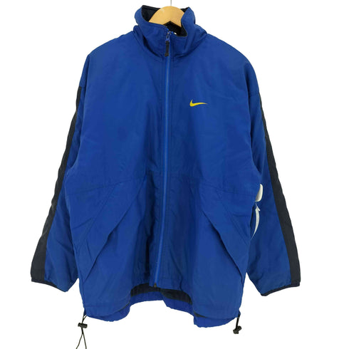 ナイキ NIKE 90s 白タグ スウッシュ刺繍 背面オーバルロゴワッペン 配色切替 ウォームアップジャケット 裾ドローコード メンズ import:S