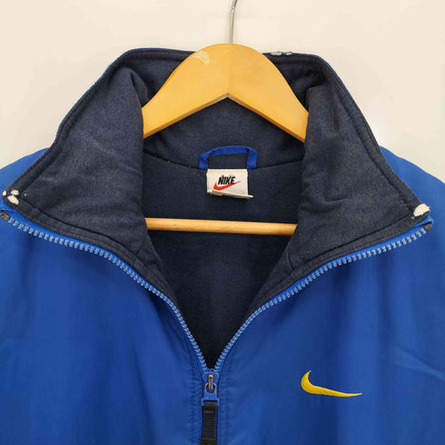 ナイキ NIKE 90s 白タグ スウッシュ刺繍 背面オーバルロゴワッペン 配色切替 ウォームアップジャケット 裾ドローコード メンズ import:S