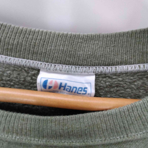 ヘインズ Hanes 80-90S USA製 WAKE UP AMERICA プリント ステッチ ラグラン スウェット トレーナー メンズ import:XL