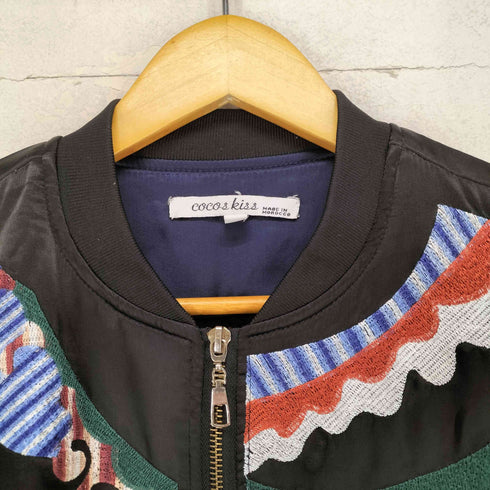 COCO&KISS ショート丈 刺繍デザインブルゾン レディース import:M