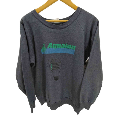 80-90S USA製 Aqualon 企業 ロゴ プリント ラグラン スウェット トレーナー メンズ import:XL