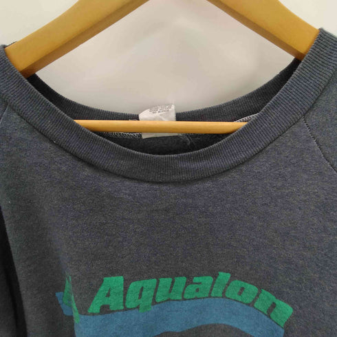 80-90S USA製 Aqualon 企業 ロゴ プリント ラグラン スウェット トレーナー メンズ import:XL