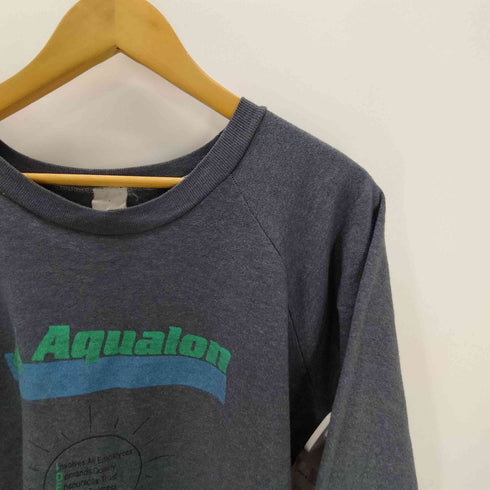 80-90S USA製 Aqualon 企業 ロゴ プリント ラグラン スウェット トレーナー メンズ import:XL