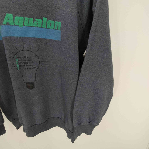 80-90S USA製 Aqualon 企業 ロゴ プリント ラグラン スウェット トレーナー メンズ import:XL