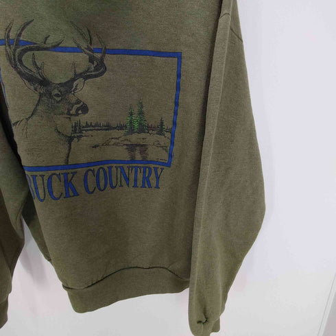 ジャージーズ JERZEES 90S USA製 BUCK COUNTRY 鹿 シカ アニマル プリント スウェット トレーナー メンズ import:L
