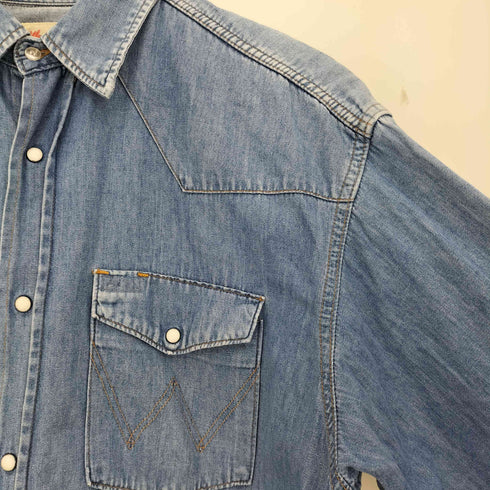 ラングラー Wrangler 70s 白タグ 復刻 デニム ウエスタンシャツ メンズ FREE