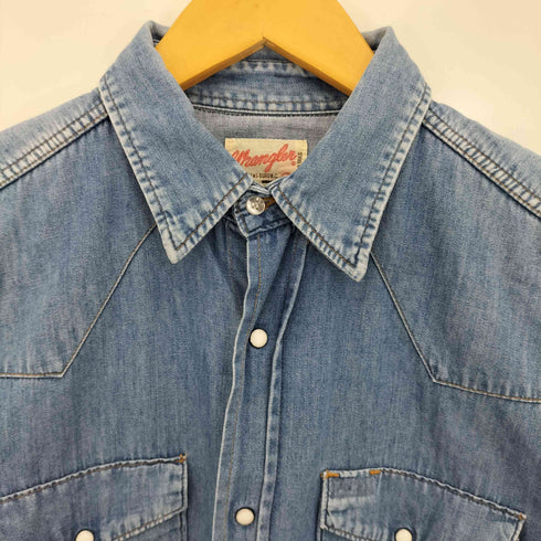 ラングラー Wrangler 70s 白タグ 復刻 デニム ウエスタンシャツ メンズ FREE